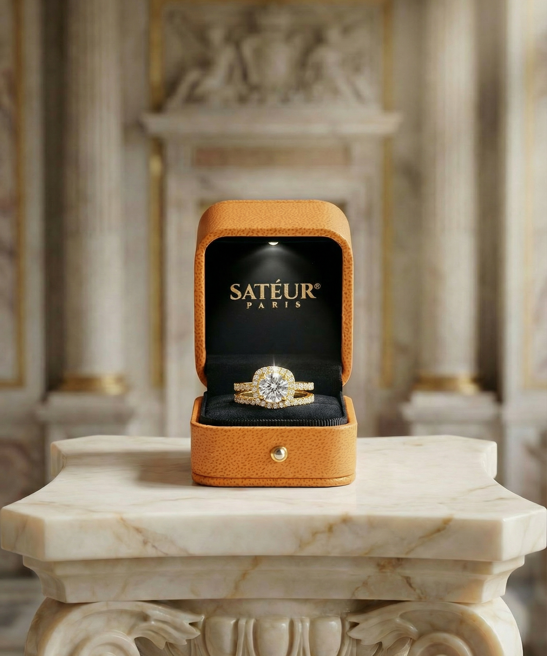 Satéur Aurous Gold Lumière Wedding Ring Set™