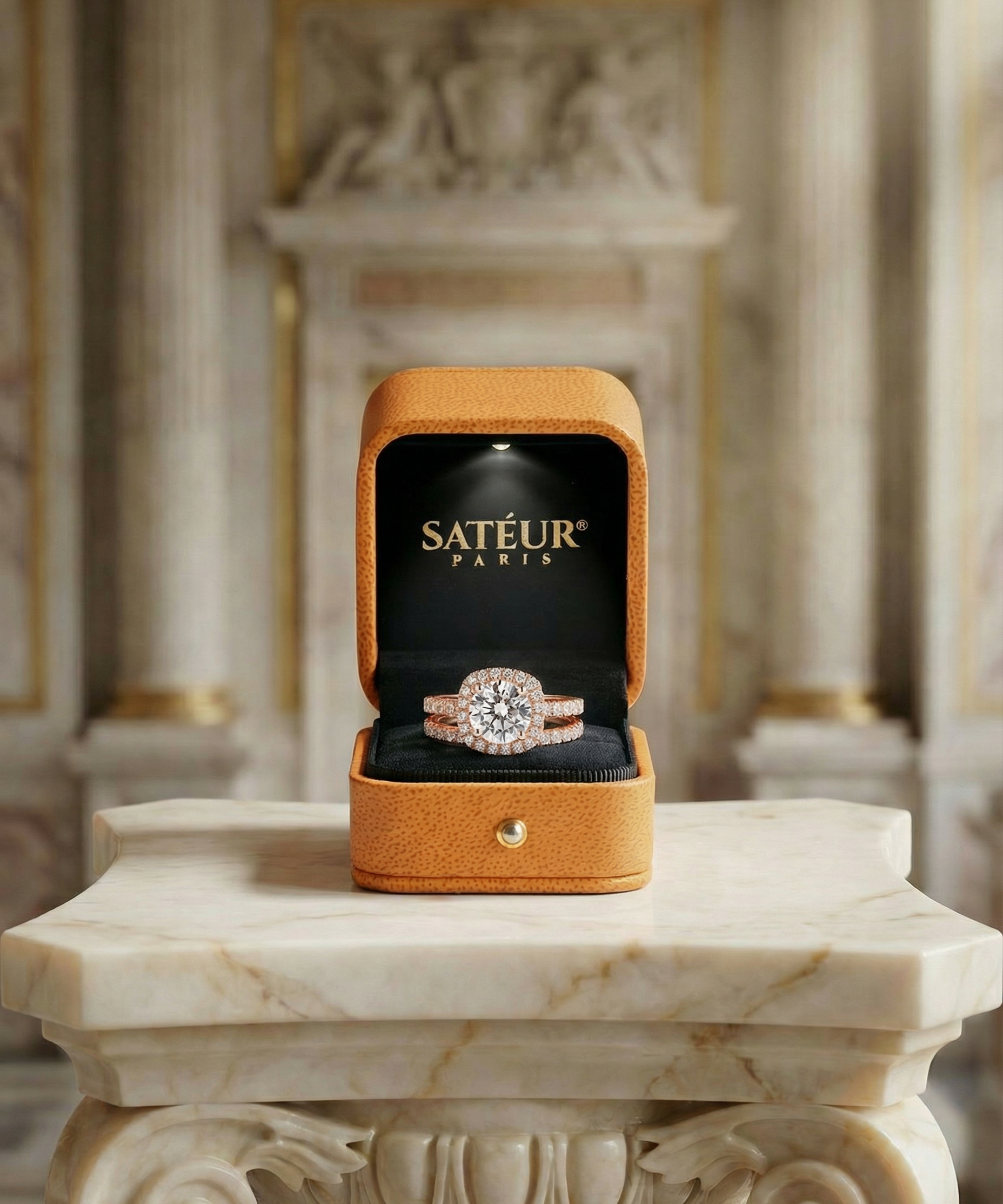 Satéur Rosé Lumière Wedding Ring Set™