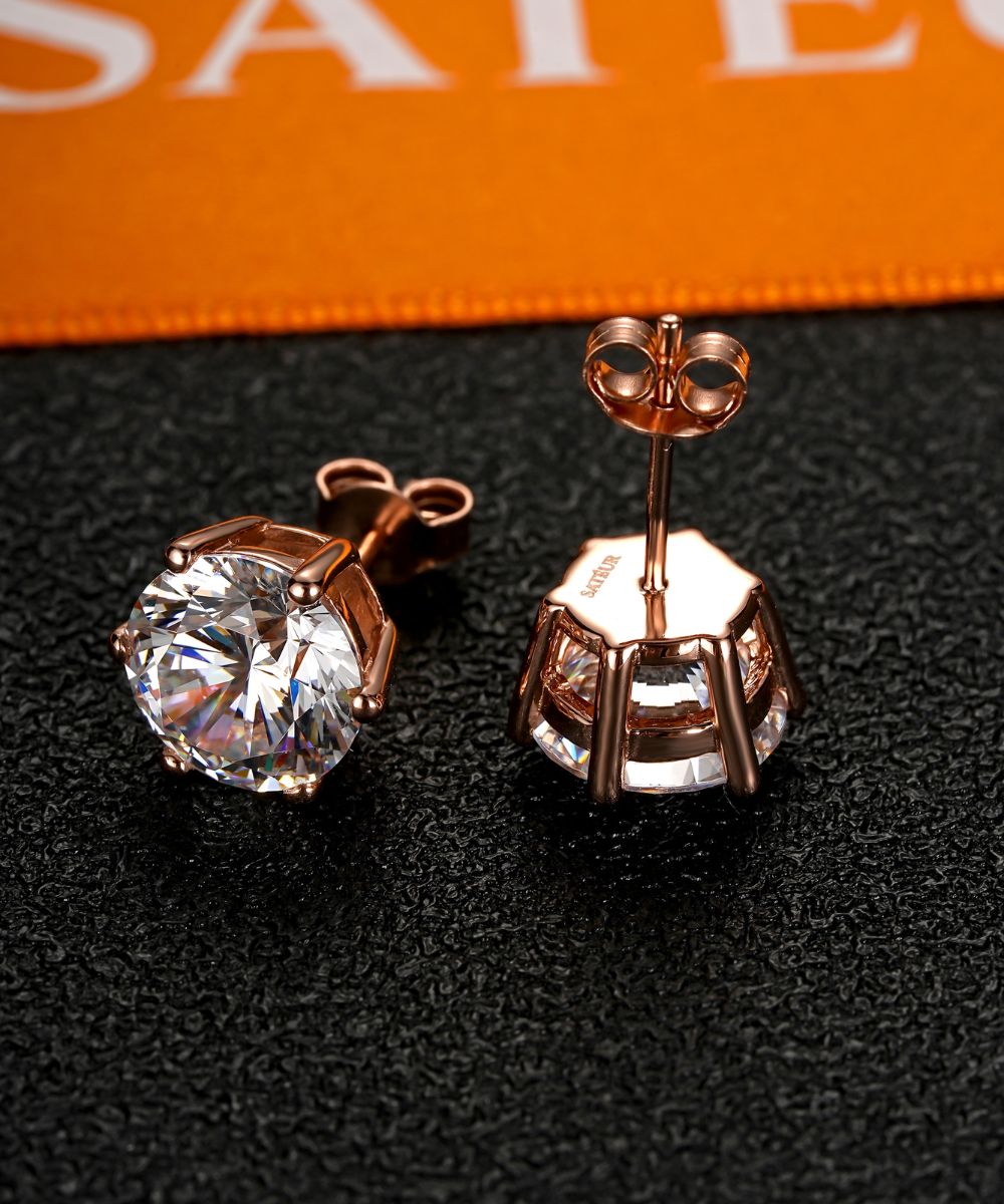 Satéur Rosé Destinée Diamond Earrings™, 18K Rose Gold