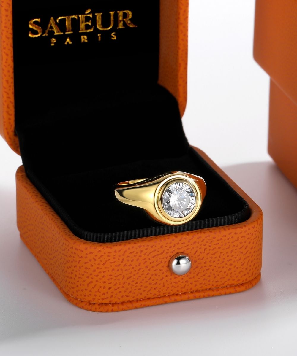 Satéur Homme Gold L' Orbite Diamond Ring™, 18K Gold