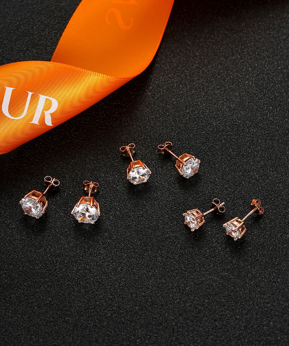 Satéur Rosé Destinée Diamond Earrings™, 18K Rose Gold