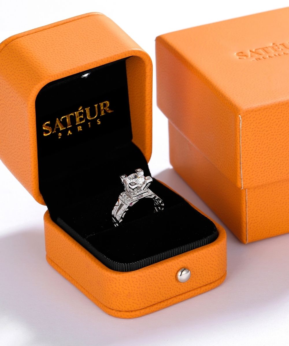Satéur Ze-Baguette Diamond Ring™, 18K White Gold