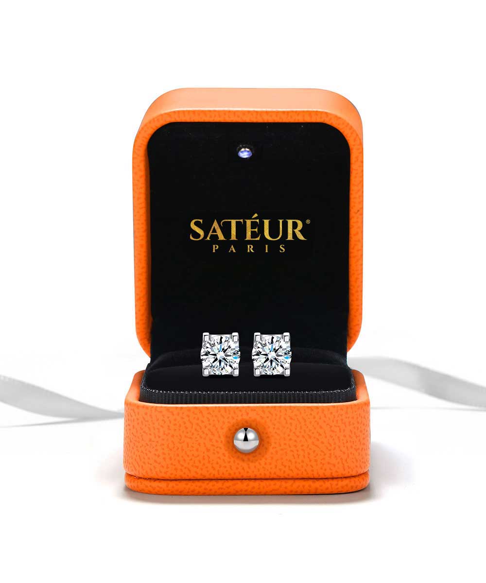 Satéur Meilleur Cadeau Diamond Earrings™, 18K White Gold