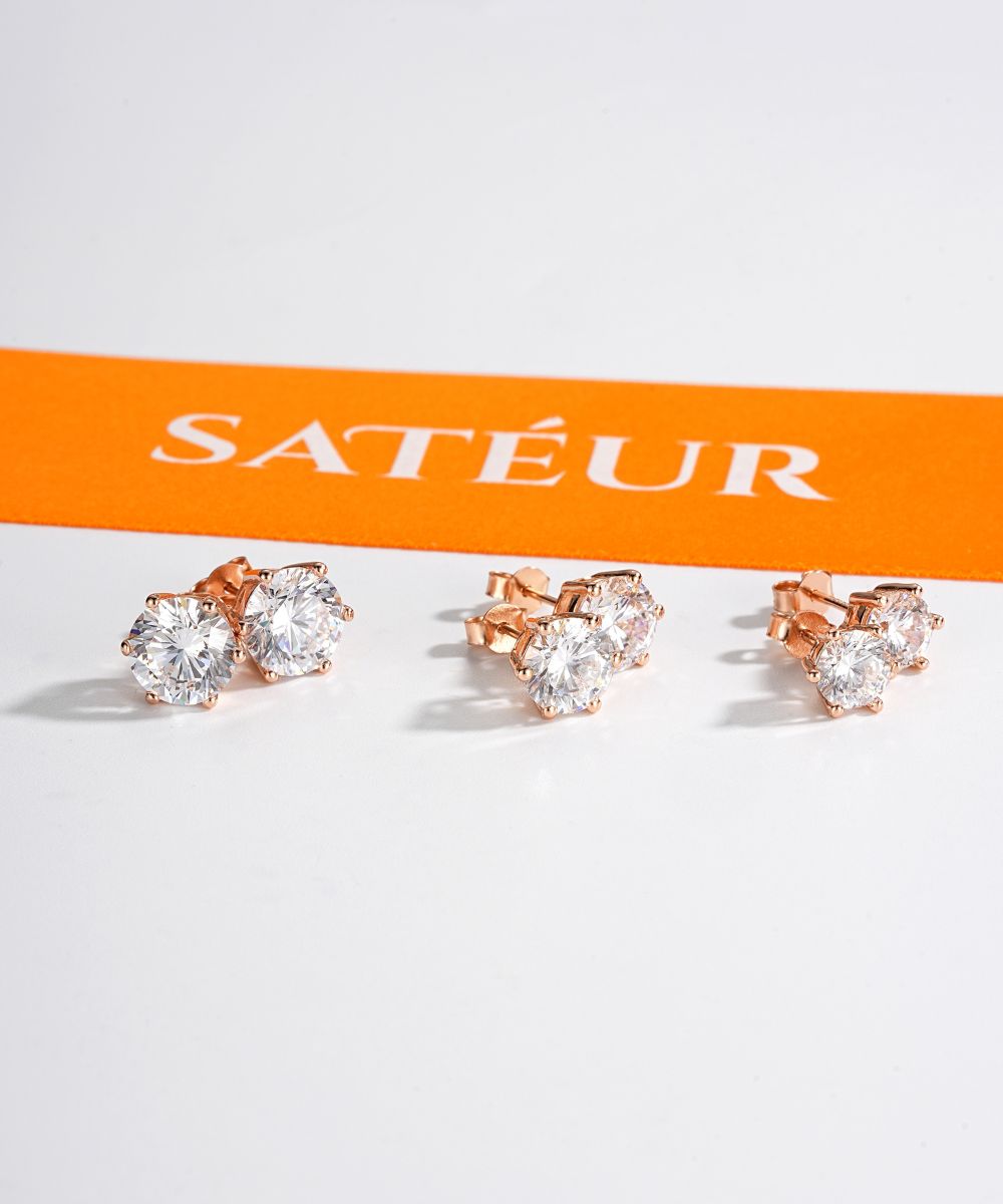 Satéur Rosé Destinée Diamond Earrings™, 18K Rose Gold