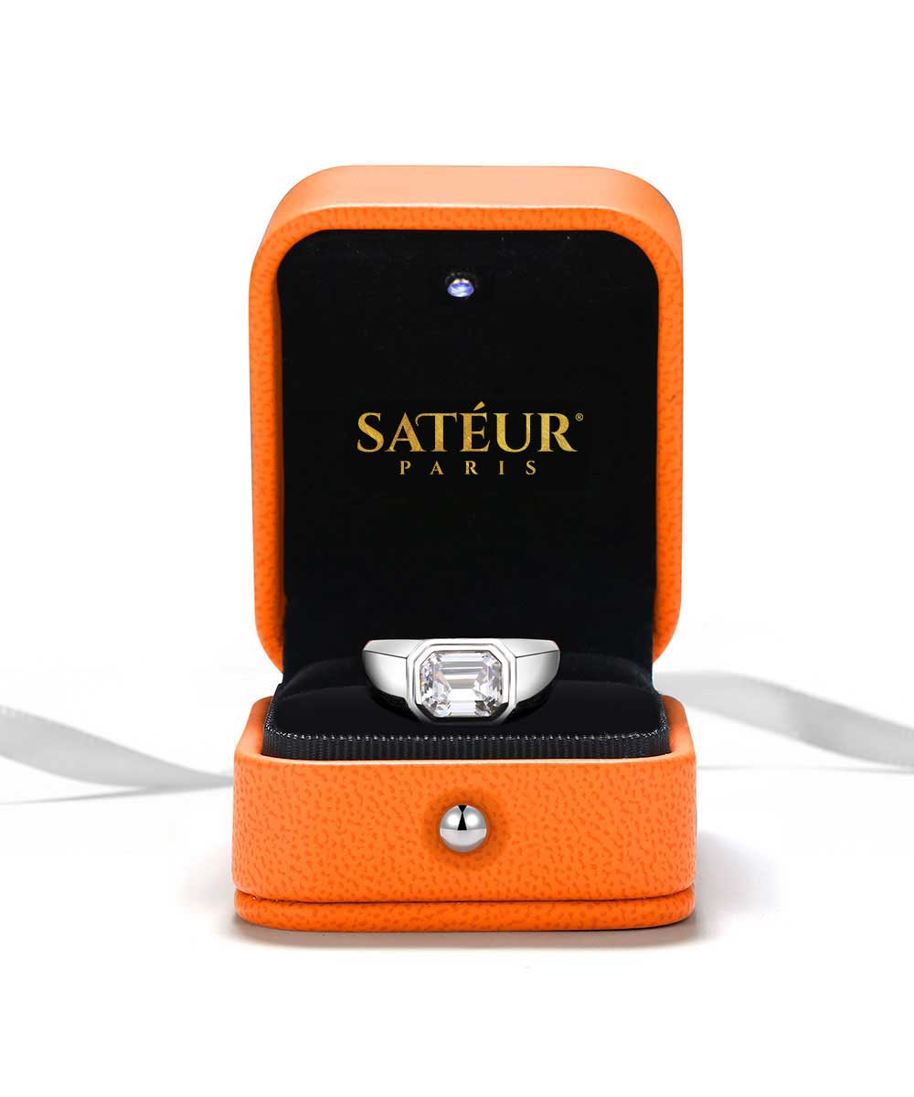 Satéur Homme Silver L' Esprit Diamond Ring™, 18K White Gold