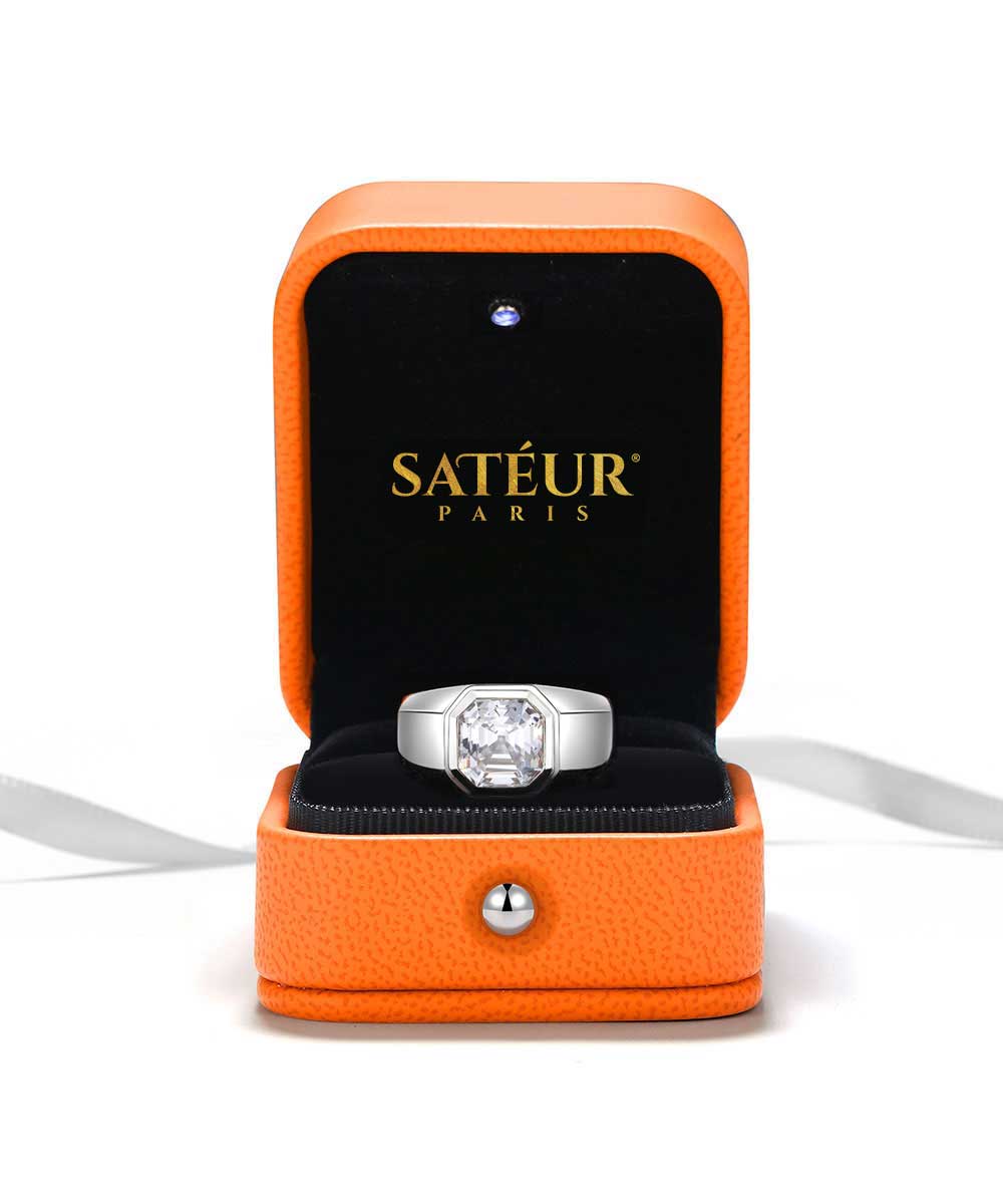 Satéur Homme Silver Latérale Diamond Ring™, 18K White Gold