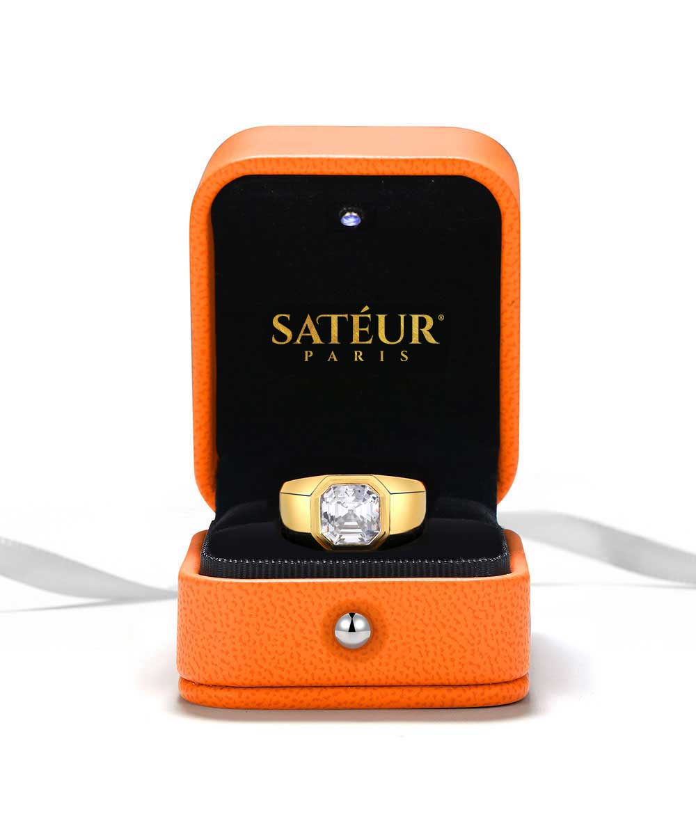 Satéur Homme Gold Latérale Diamond Ring™, 18K Gold