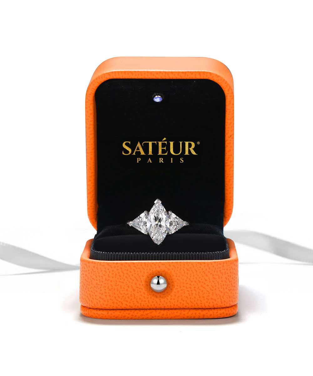 Satéur Star Lumière Classic Silver Diamond Ring™, 18K White Gold