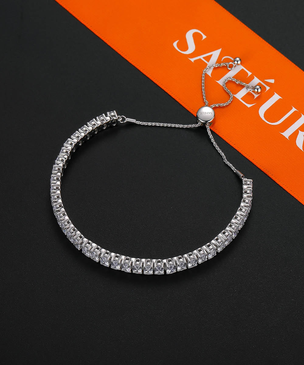 Satéur L'ovale Diamond Bracelet™, 18K White Gold