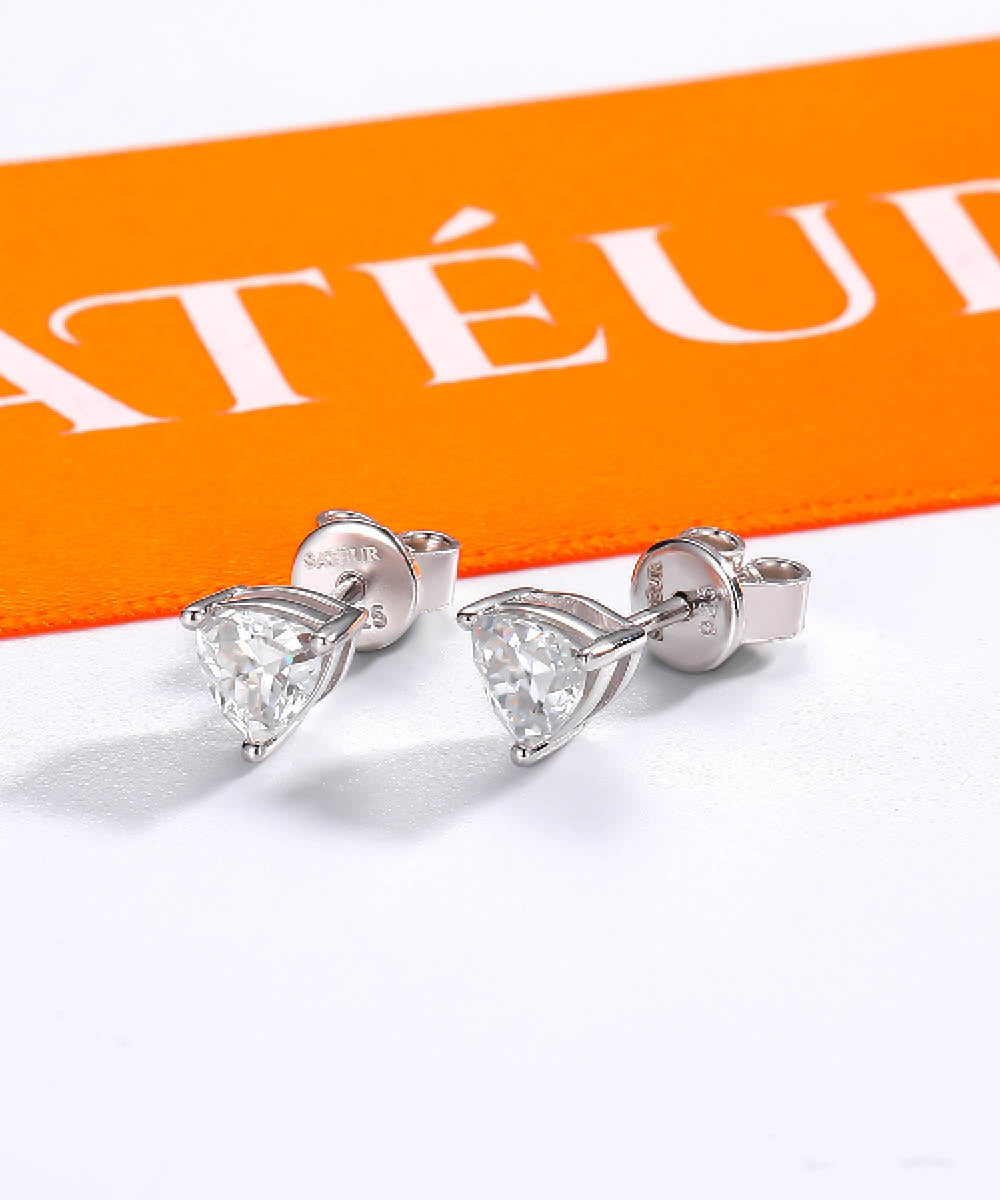 Satéur Pyramide Diamond Earrings™, 18K White Gold