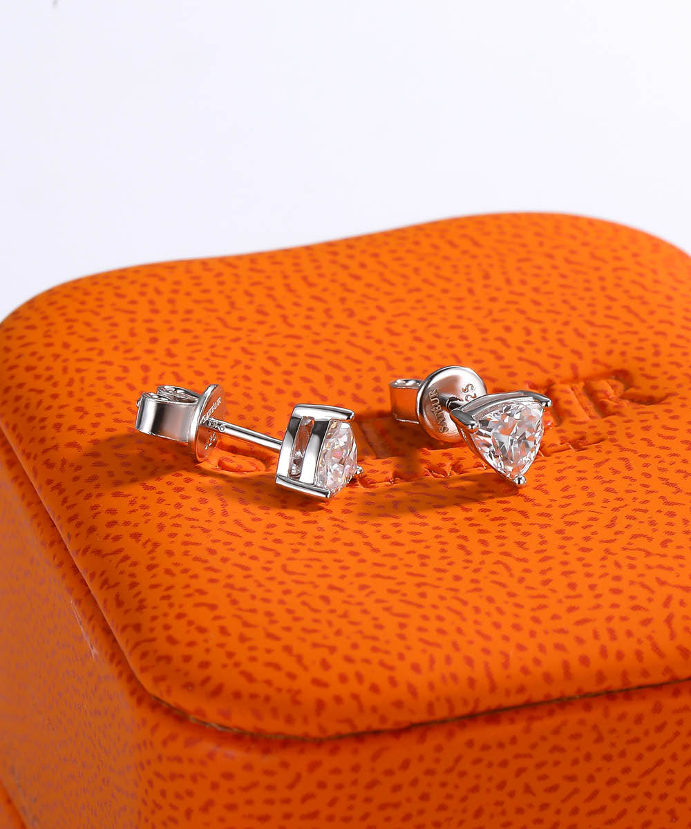 Satéur Pyramide Diamond Earrings™, 18K White Gold