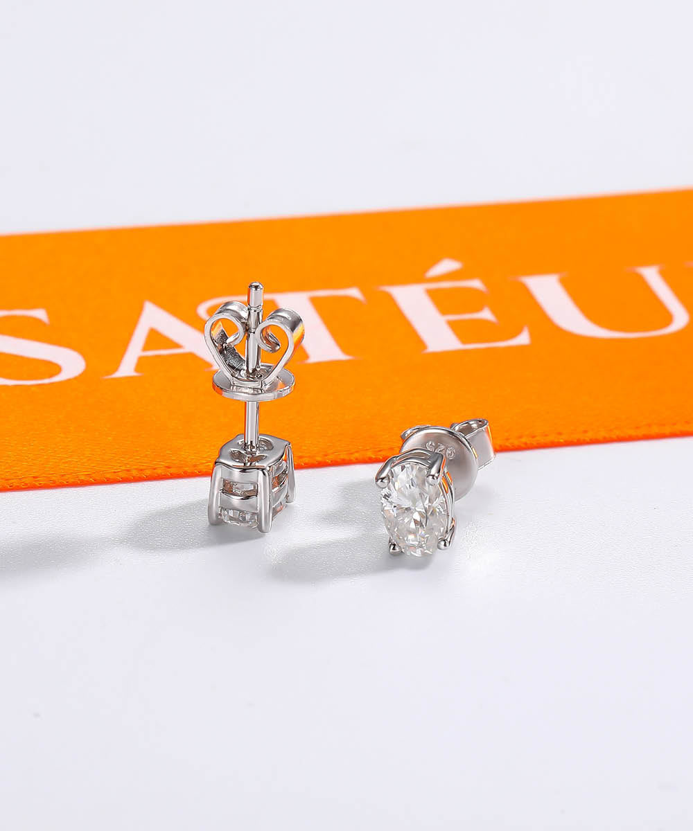 Satéur L'ovale Diamond Earrings™, 18K White Gold