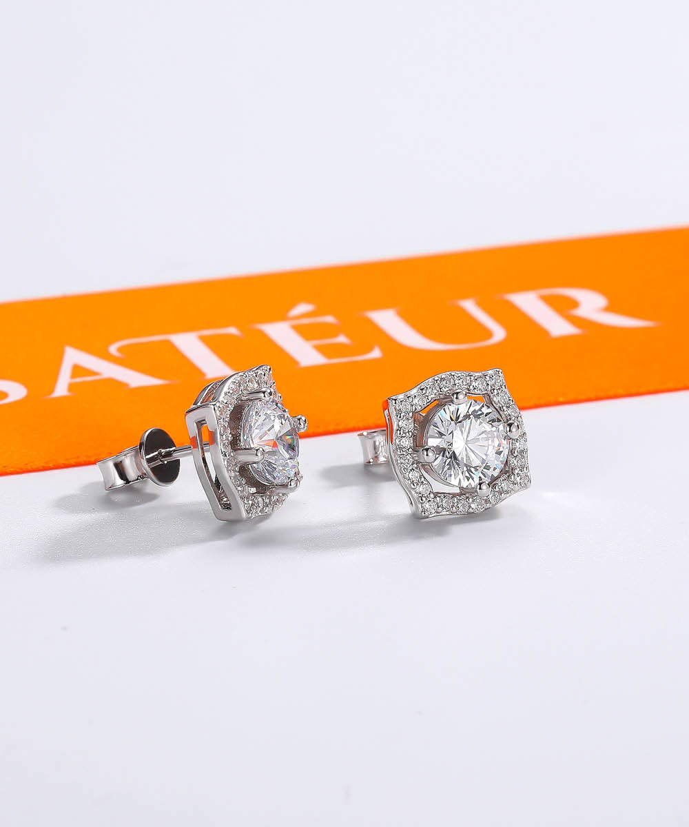 Satéur Le Princess Diamond Earrings™, 18K White Gold