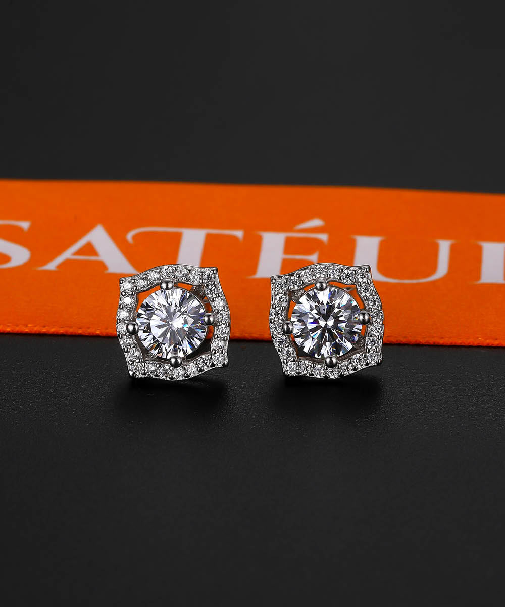 Satéur Le Princess Diamond Earrings™, 18K White Gold