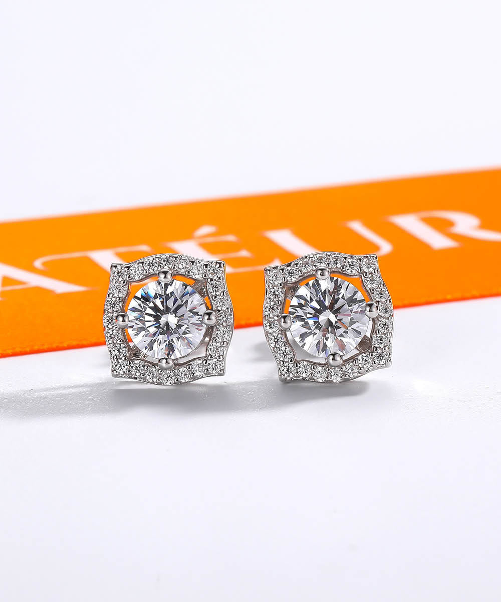 Satéur Le Princess Diamond Earrings™, 18K White Gold