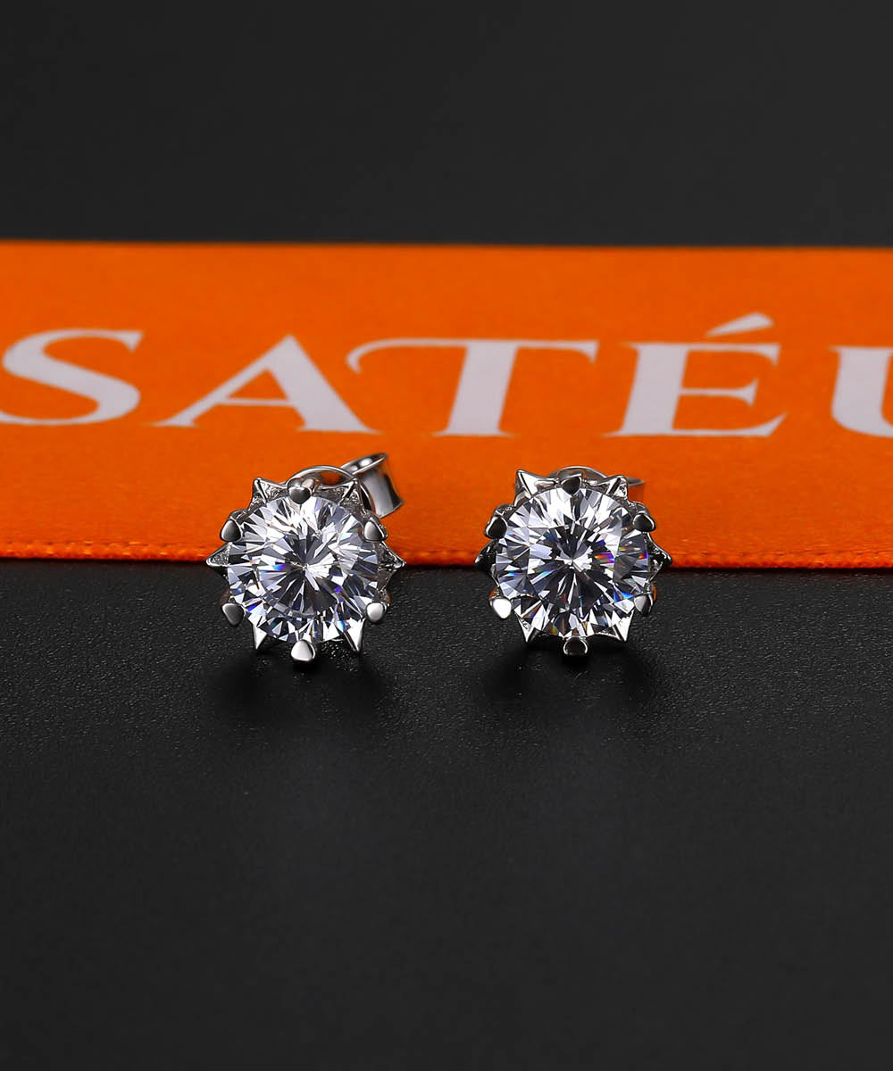 Satéur Étoiles Diamond Earrings™, 18K White Gold