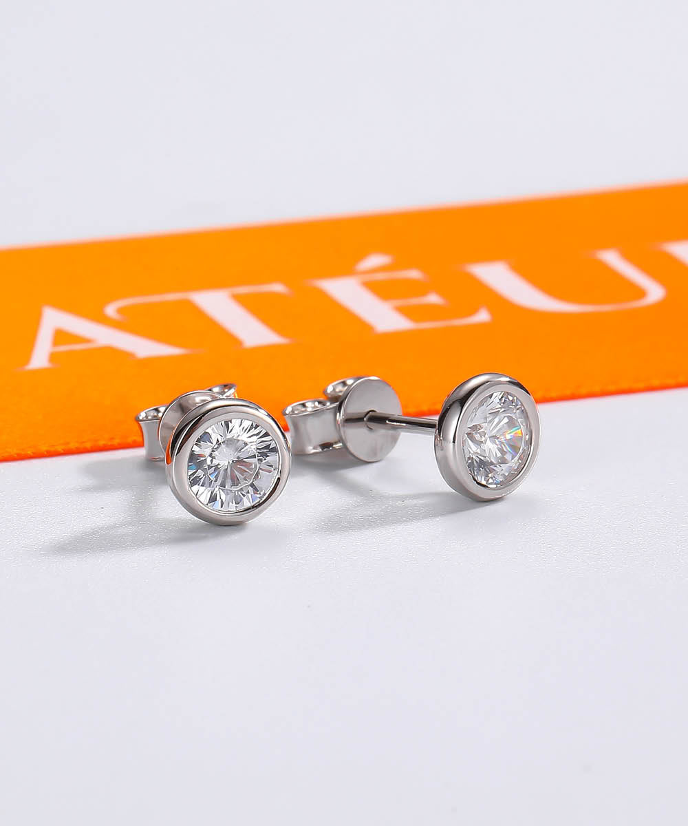 Satéur Soleil Diamond Earrings™, 18K White Gold