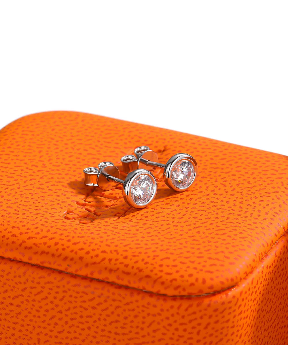 Satéur Soleil Diamond Earrings™, 18K White Gold