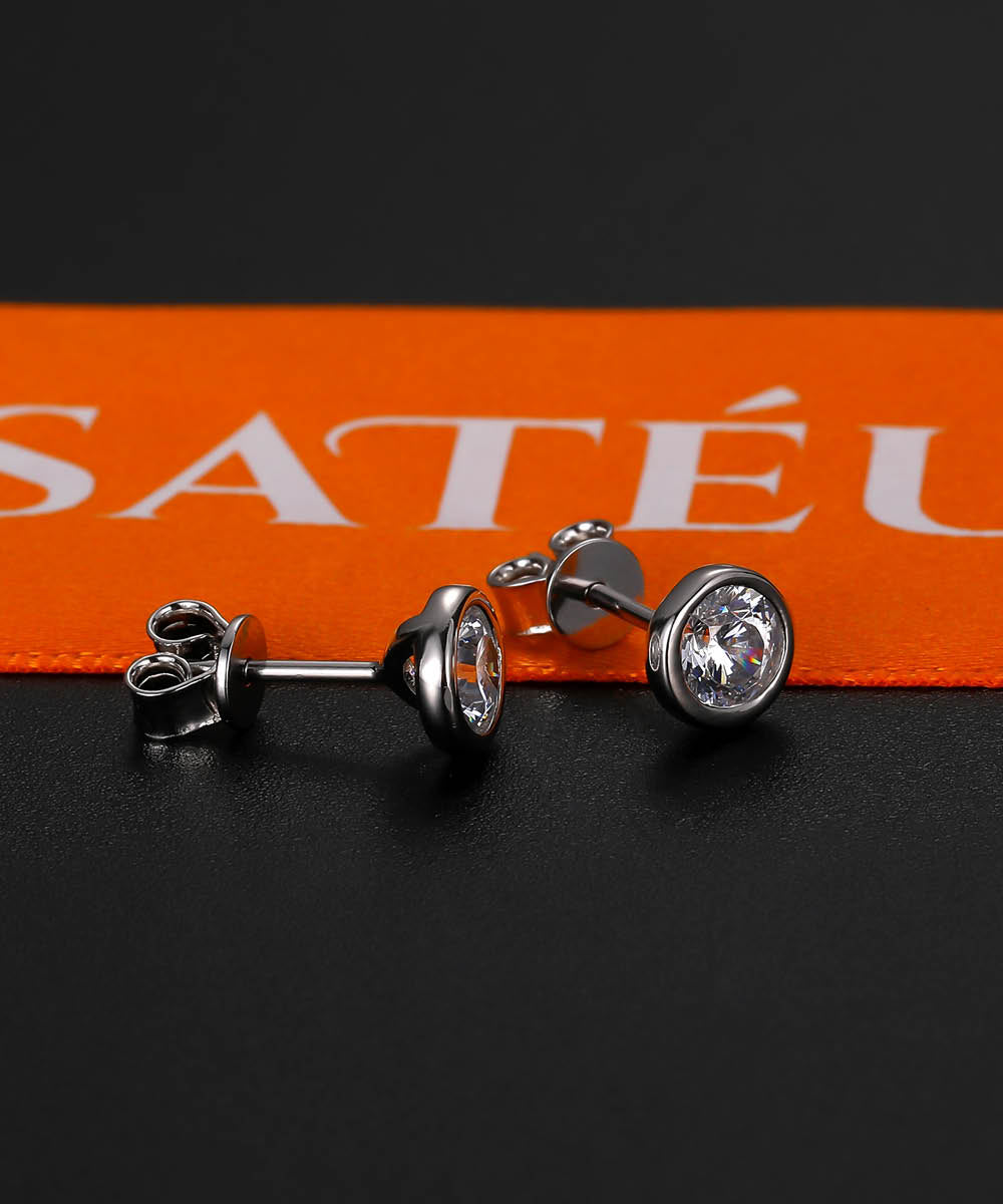 Satéur Soleil Diamond Earrings™, 18K White Gold