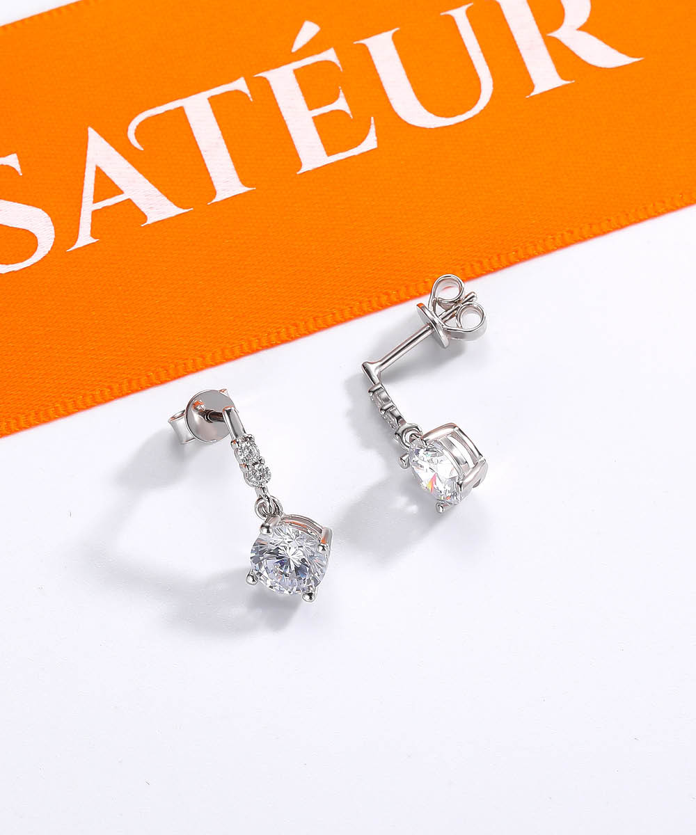 Satéur Il Neige Diamond Earrings™, 18K White Gold