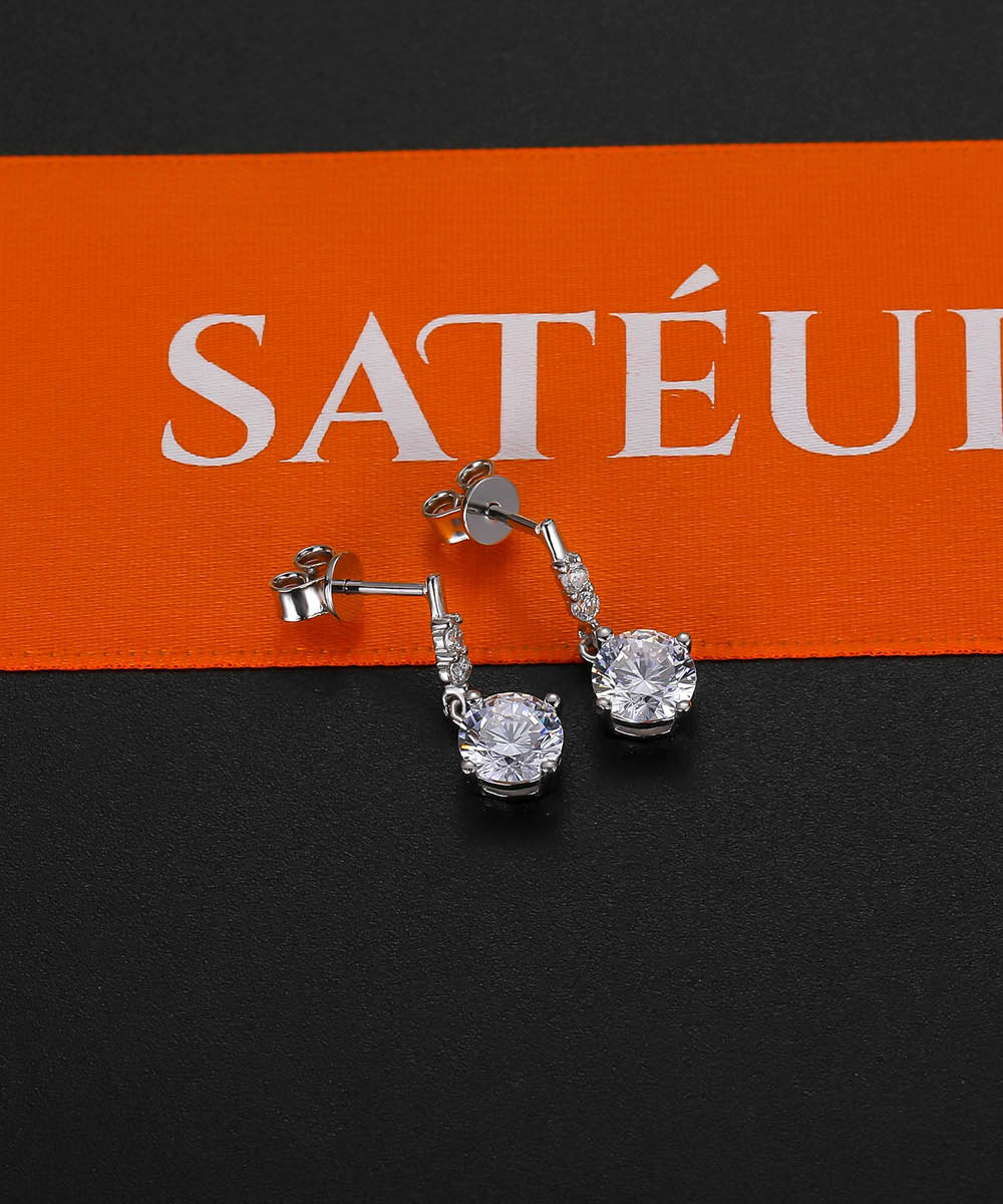 Satéur Il Neige Diamond Earrings™, 18K White Gold