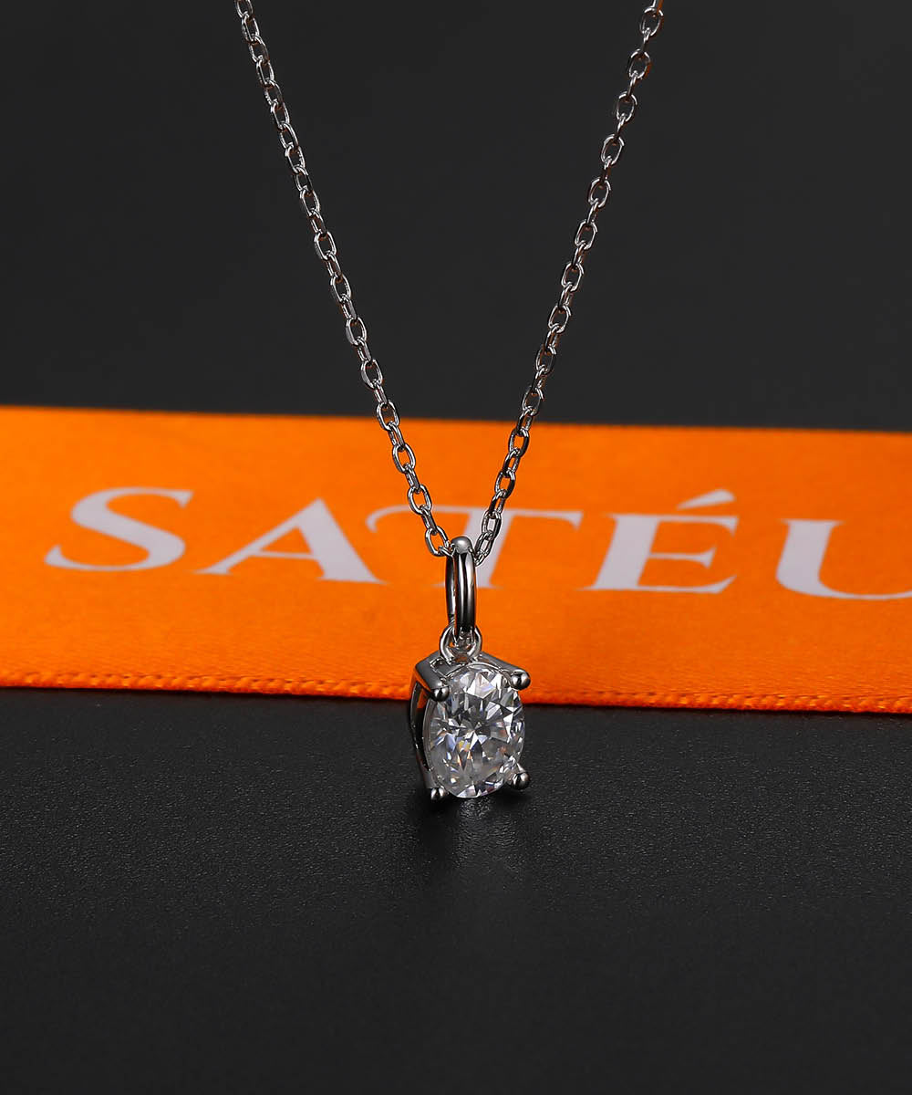 Satéur L'ovale Diamond Necklace™, 18K White Gold