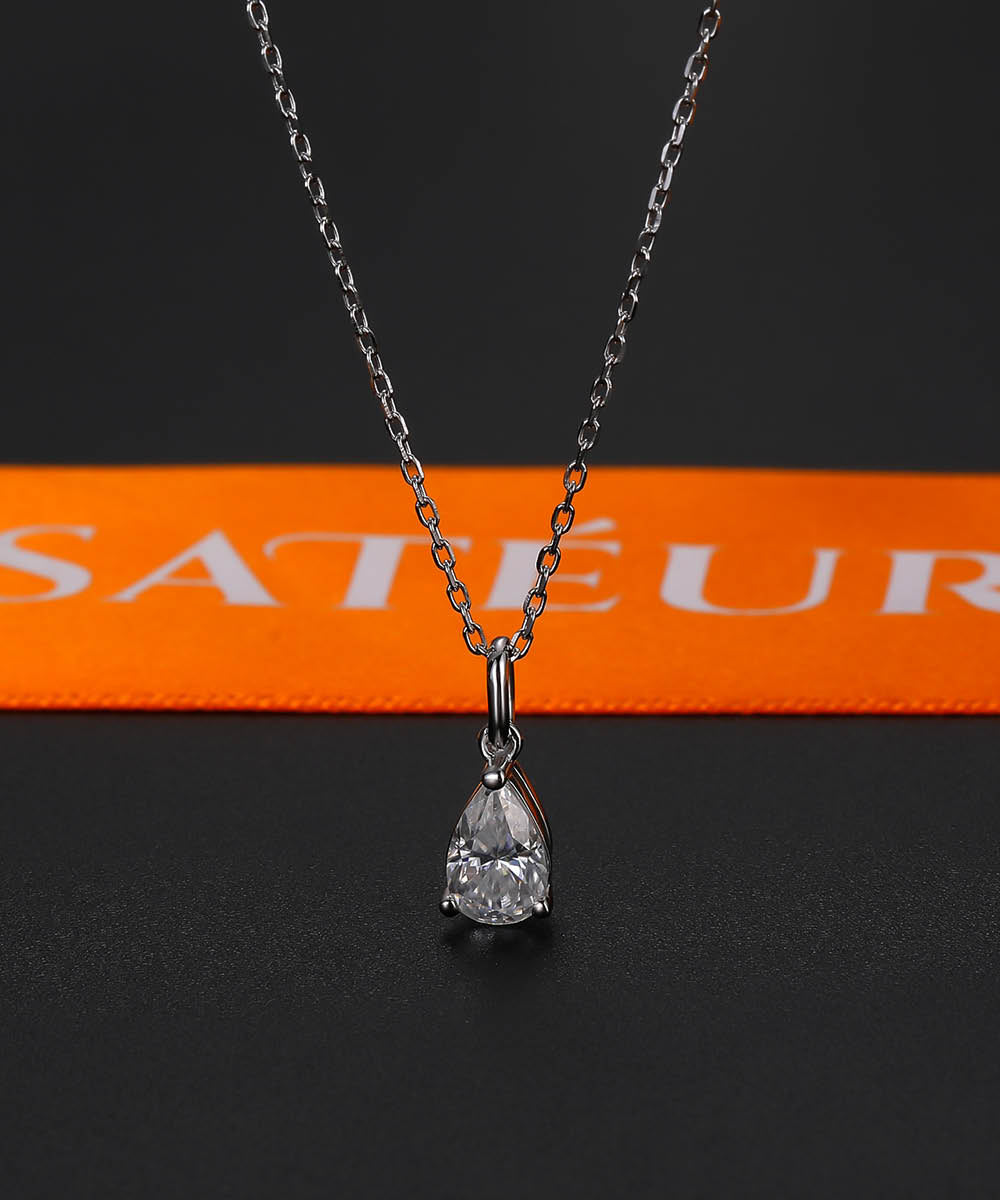 Satéur La Larme Diamond Necklace™, 18K White Gold