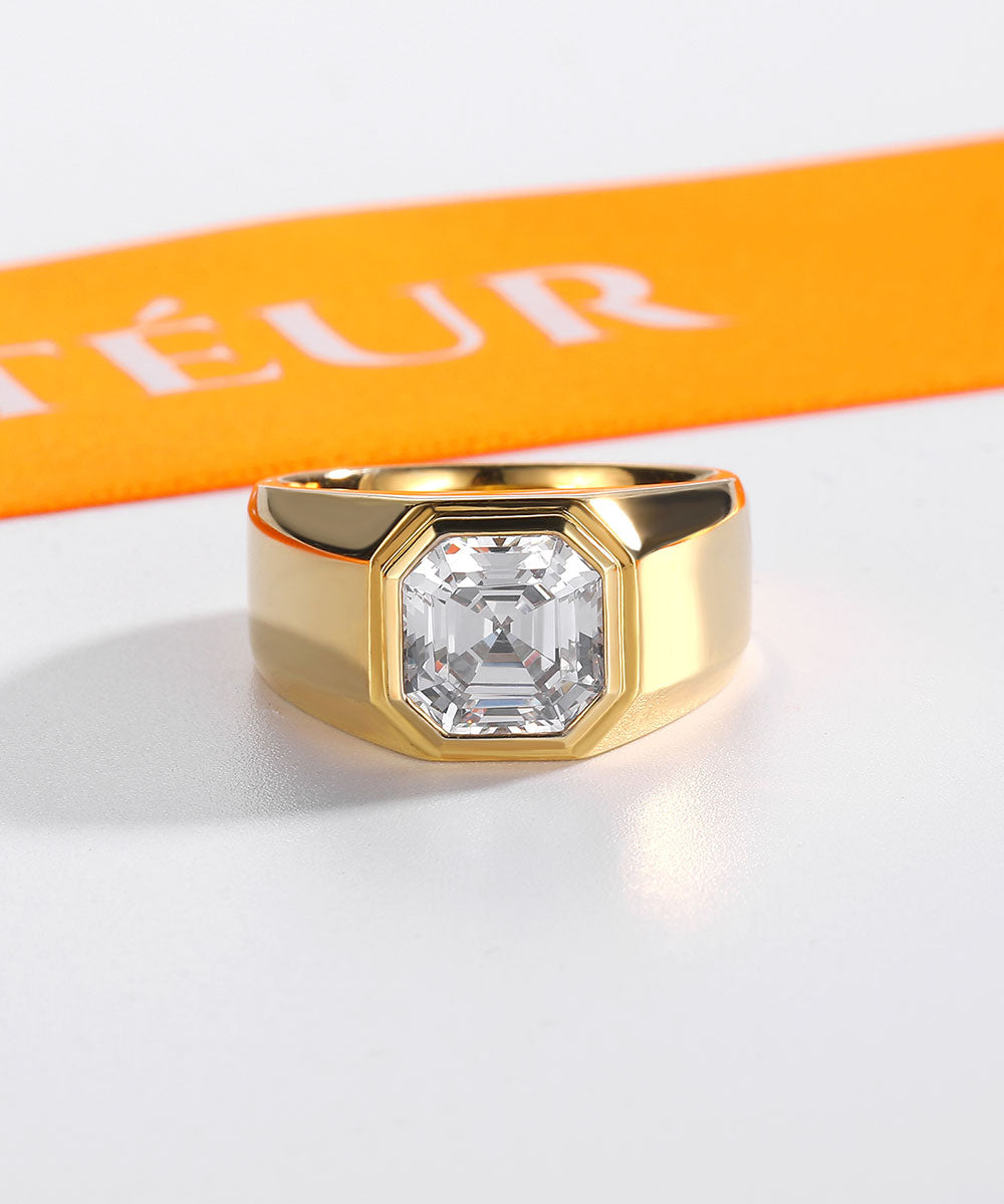 Satéur Homme Gold Latérale Diamond Ring™, 18K Gold