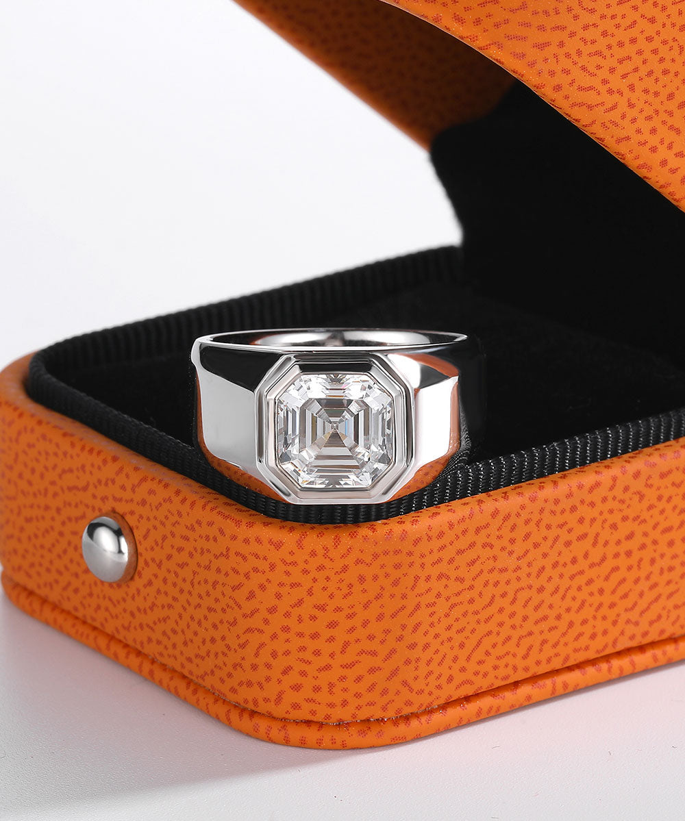 Satéur Homme Silver Latérale Diamond Ring™, 18K White Gold