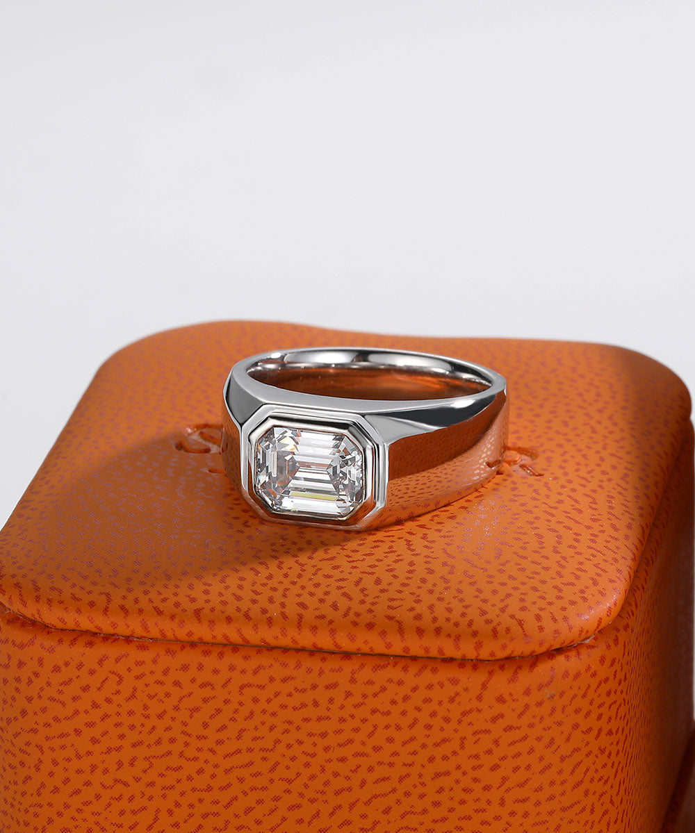 Satéur Homme Silver L' Esprit Diamond Ring™, 18K White Gold