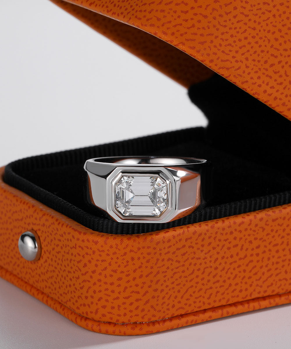 Satéur Homme Silver L' Esprit Diamond Ring™, 18K White Gold