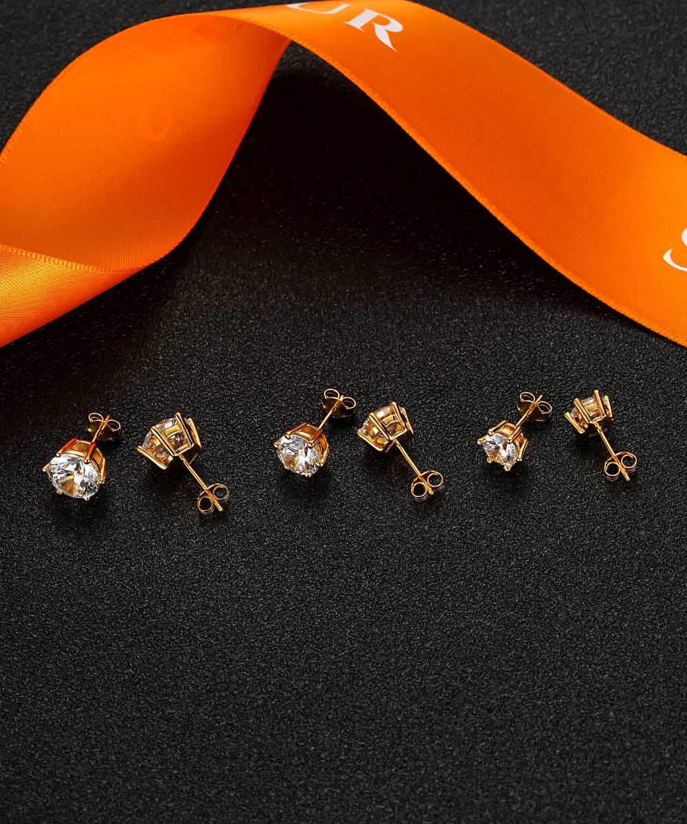 خواتم الأذن الماسية Destinée من Satéur Aurous Gold، ذهب عيار 18، قطع دائري