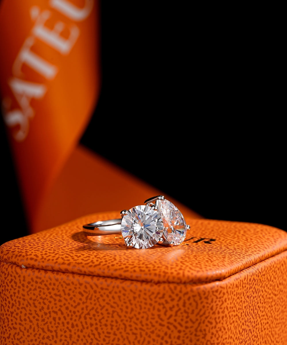 Satéur Duo Symbiose Diamond Ring™, 18K White Gold