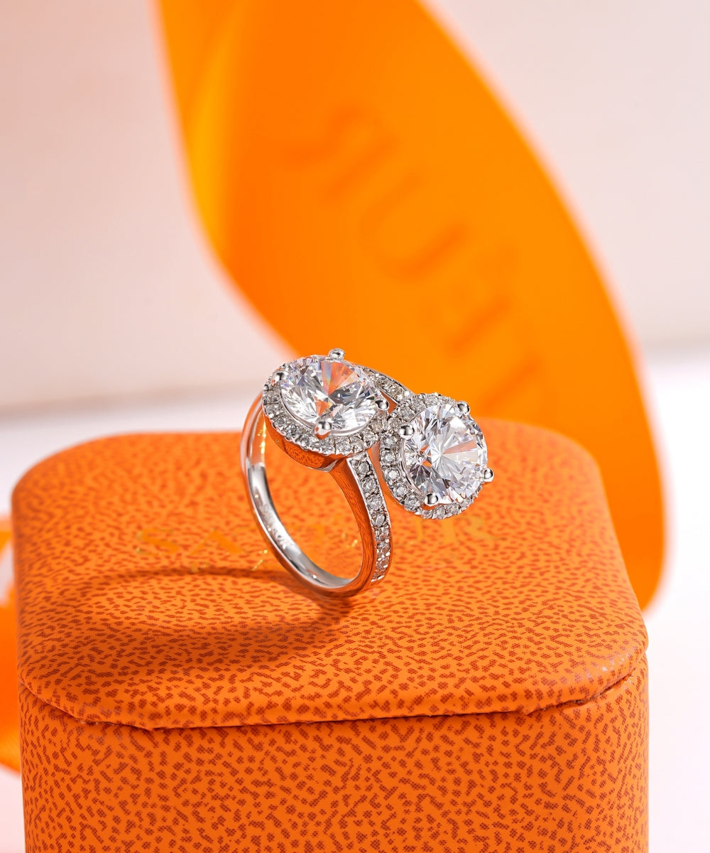 Satéur Duo Diversité Diamond Ring™, 18K White Gold