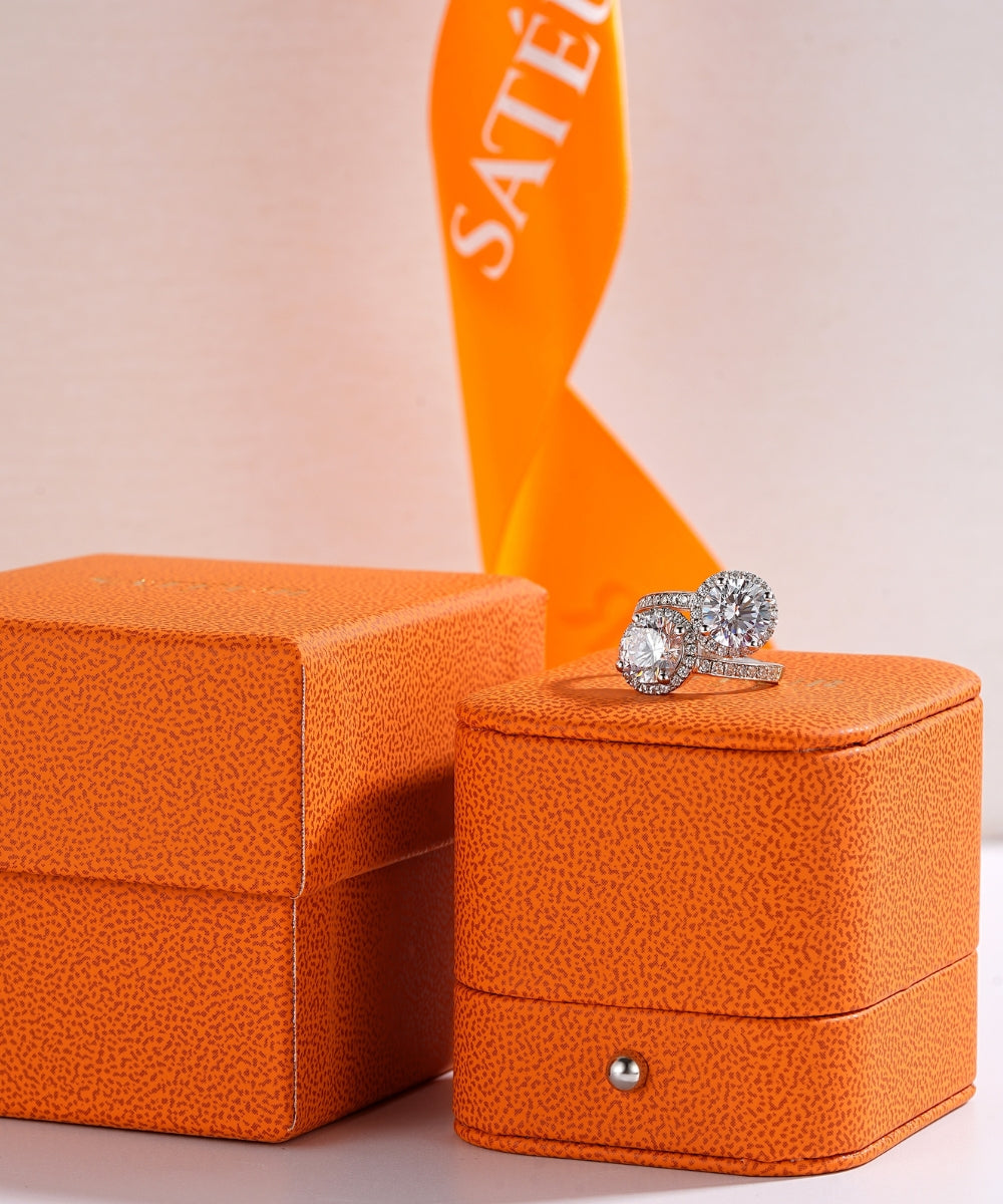 Satéur Duo Diversité Diamond Ring™, 18K White Gold