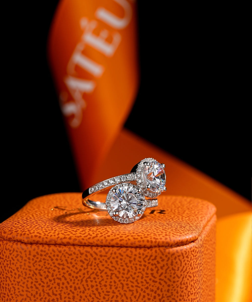 Satéur Duo Diversité Diamond Ring™, 18K White Gold