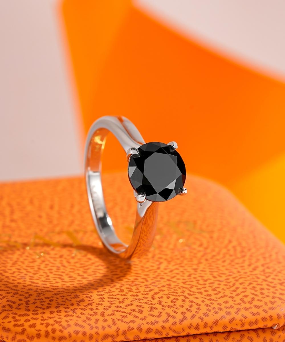Satéur Black Ébène Diamond Ring™, 18K White Gold