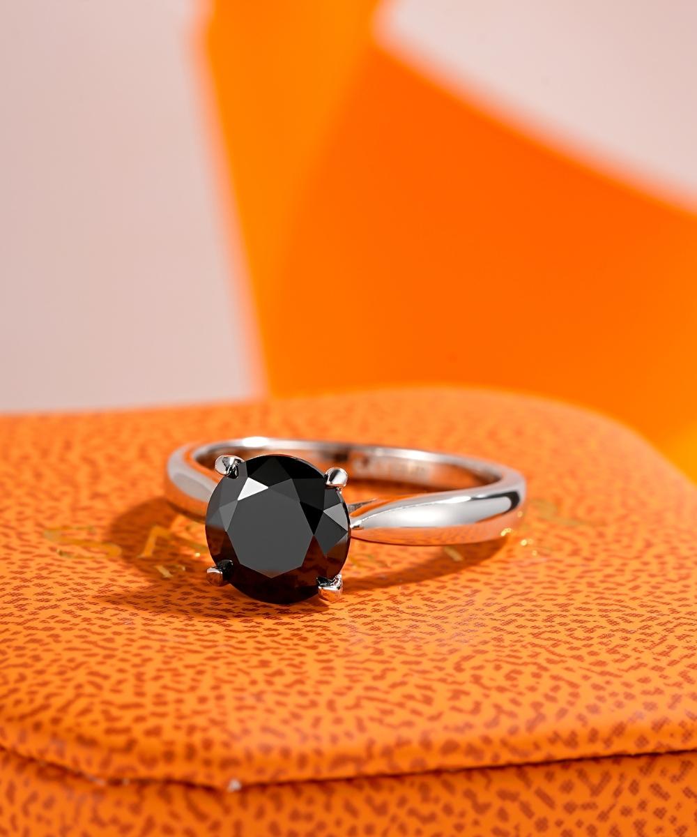 Satéur Black Ébène Diamond Ring™, 18K White Gold