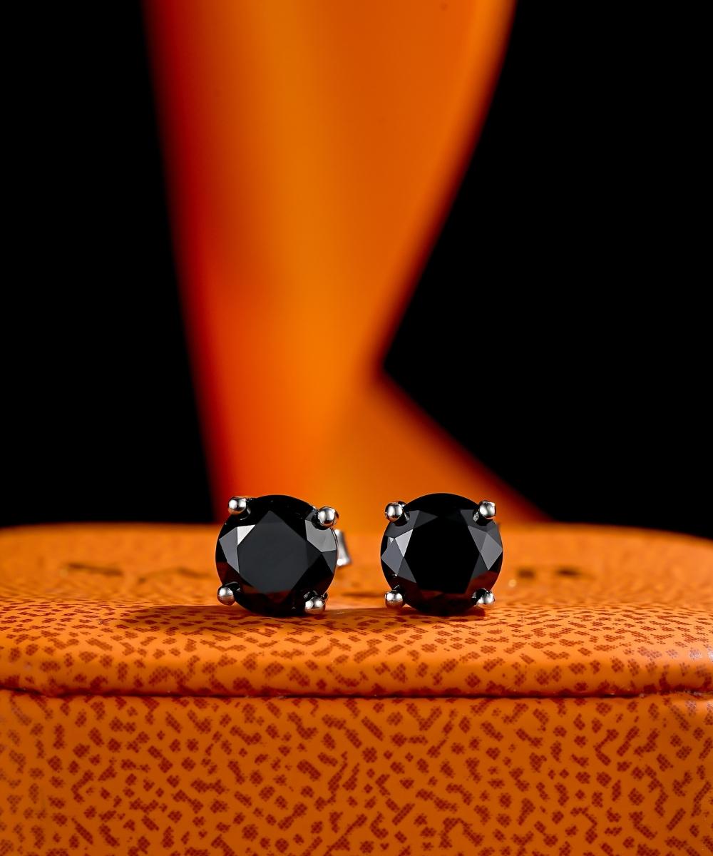 Satéur Black Ébène Diamond Earrings™, 18K White Gold