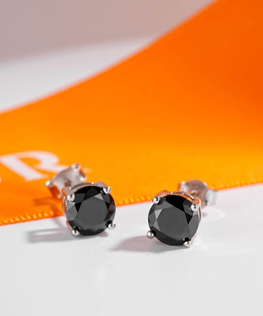 Satéur Black Ébène Diamond Earrings™, 18K White Gold
