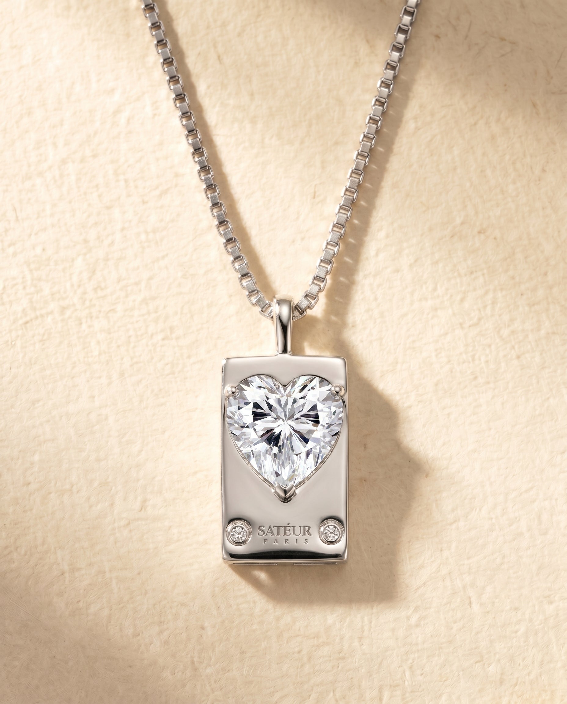 Satéur Parisian Treasure® Amouré Diamond Necklace, 18K White Gold