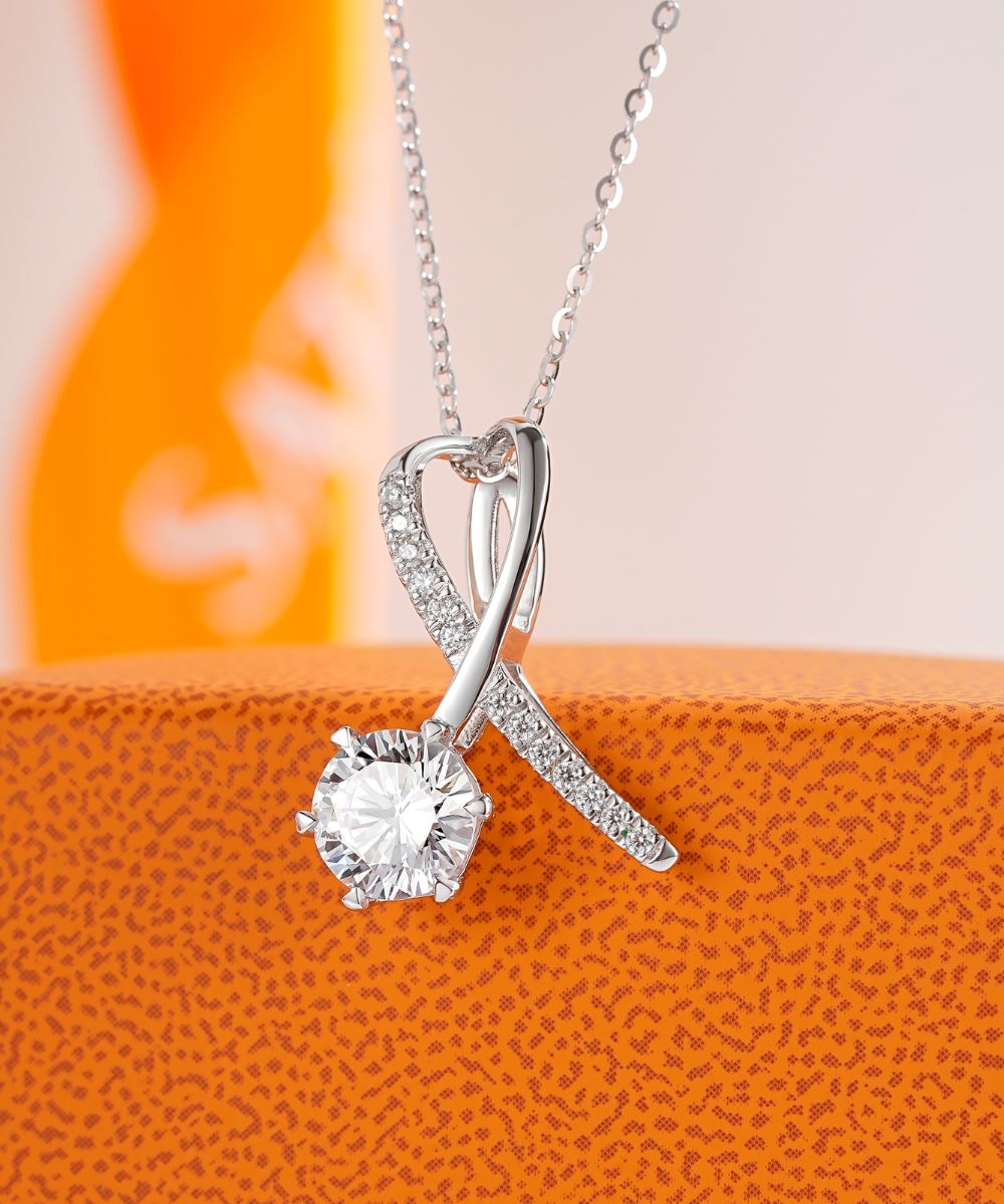 Satéur Coeur Diamond Necklace™, 18K White Gold