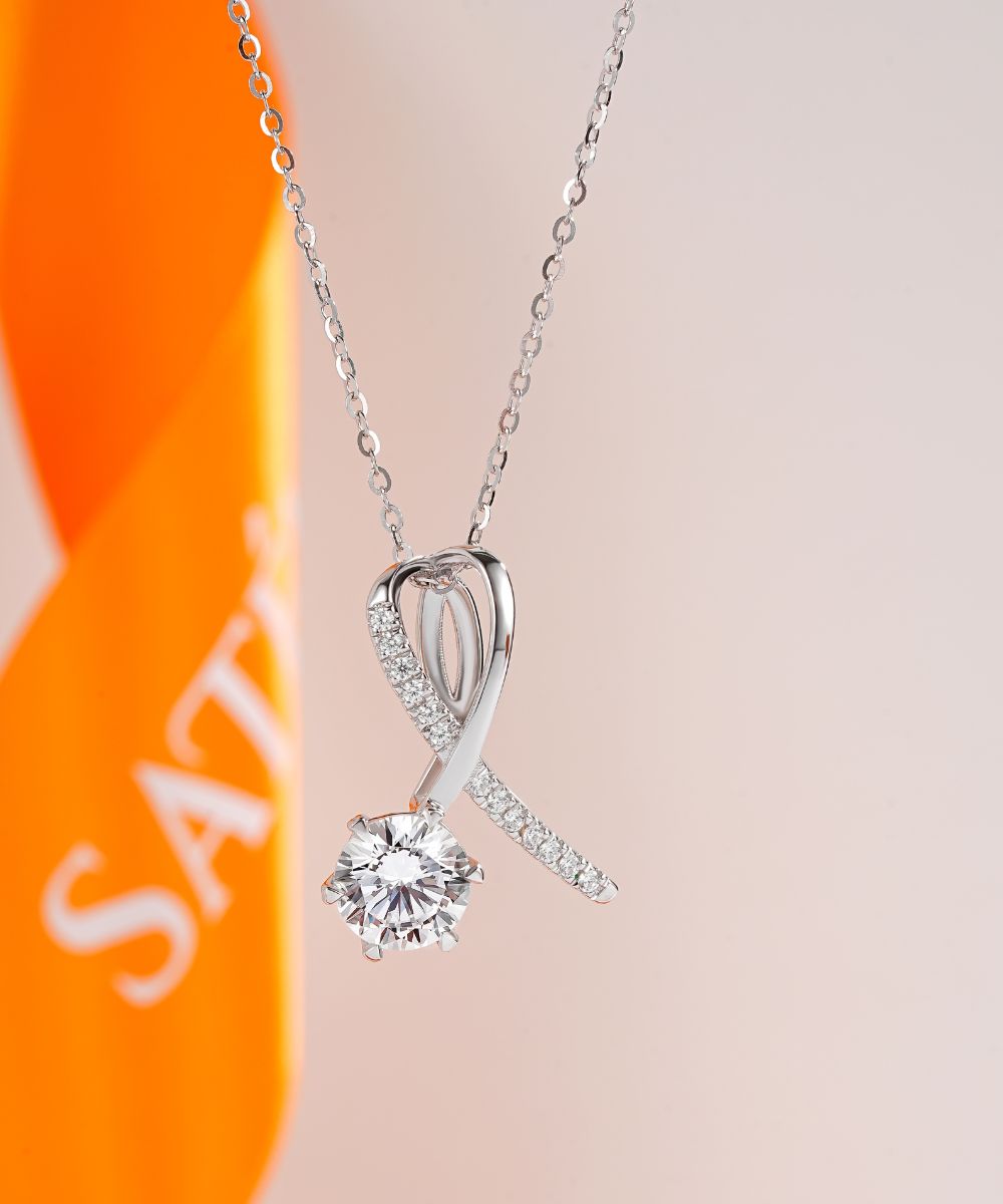 Satéur Coeur Diamond Necklace™, 18K White Gold