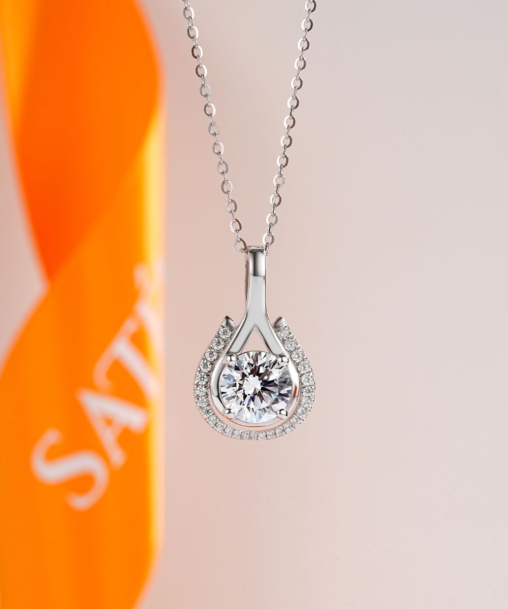 Satéur Pleureur Diamond Necklace™, 18K White Gold