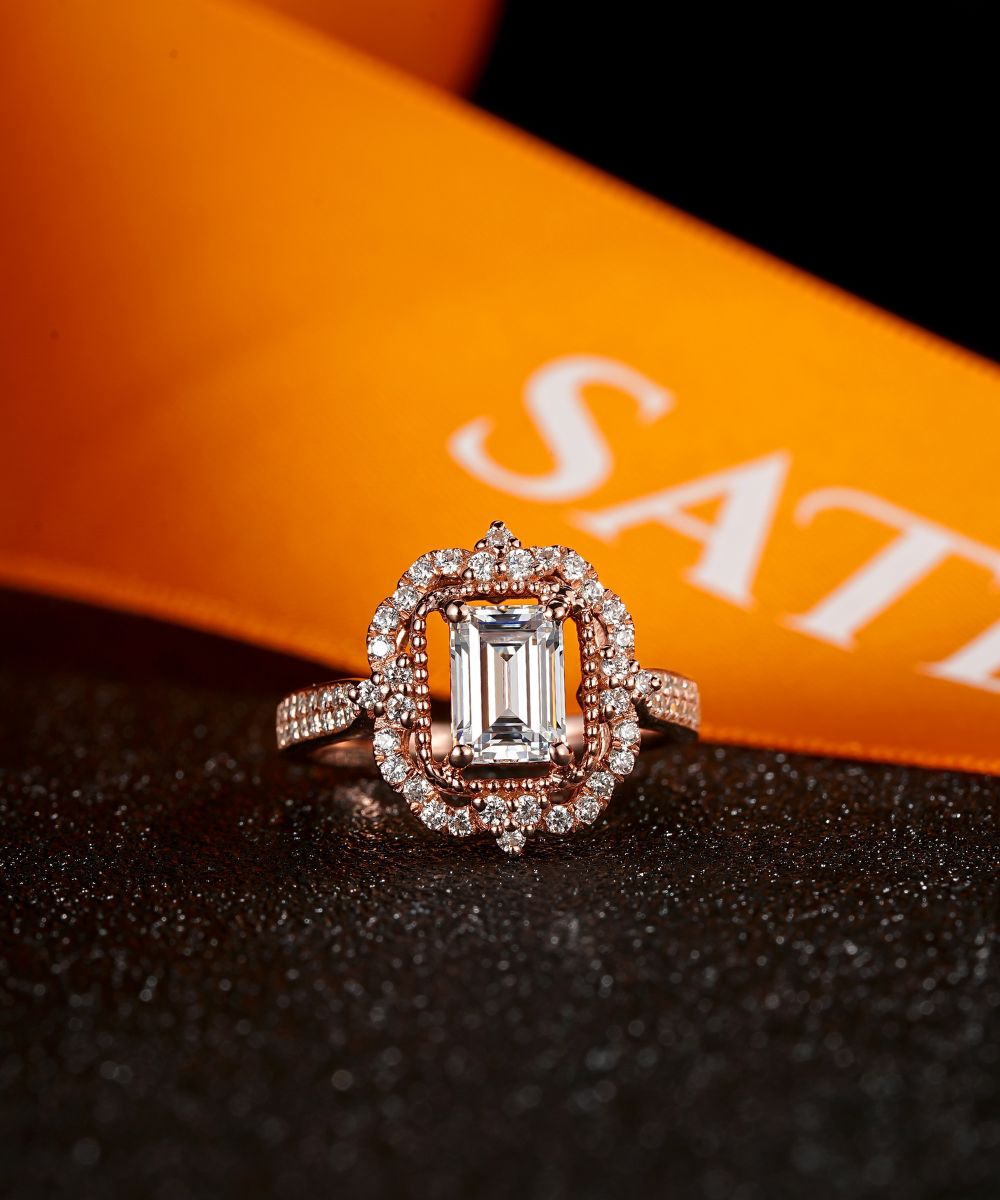 Satéur Rétro Rosé Éclat Diamond Ring™, 18K Rose Gold