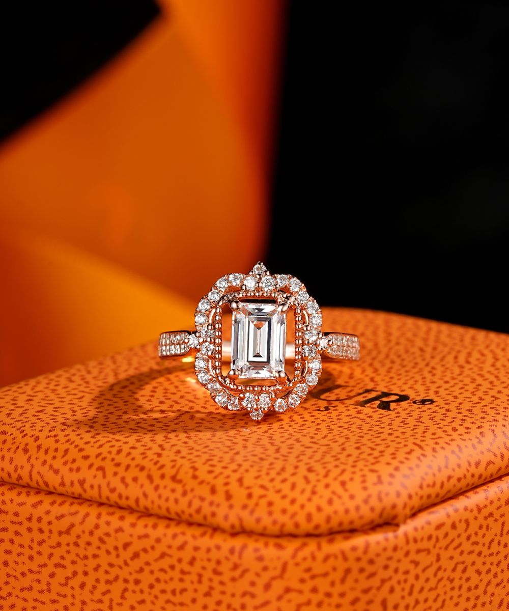 Satéur Rétro Rosé Éclat Diamond Ring™, 18K Rose Gold