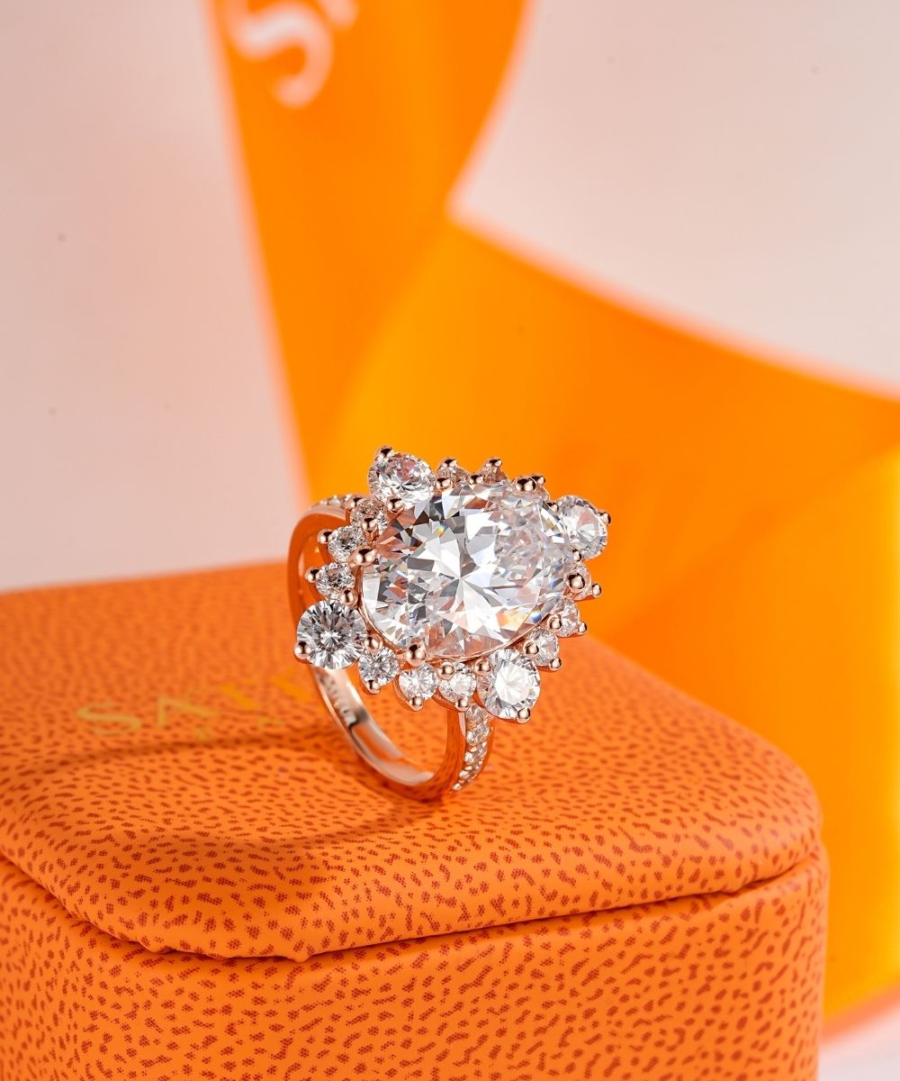 Satéur Rétro Rosé Majesté Diamond Ring™, 18K Rose Gold