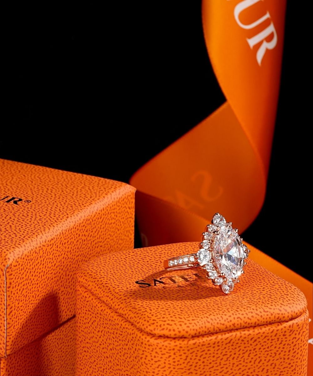 Satéur Rétro Rosé Majesté Diamond Ring™, 18K Rose Gold