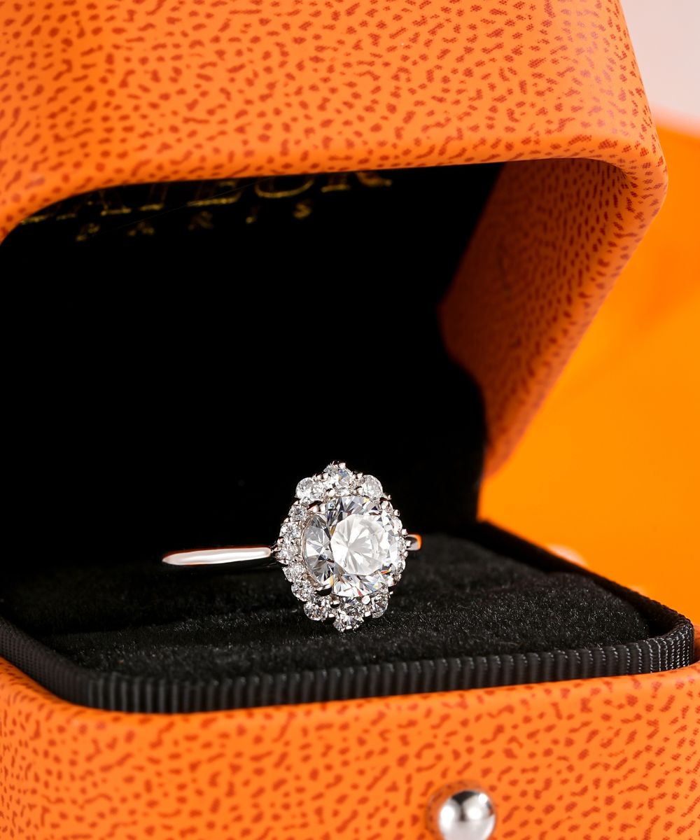 Satéur Rétro Rondeur Diamond Ring™, 18K White Gold