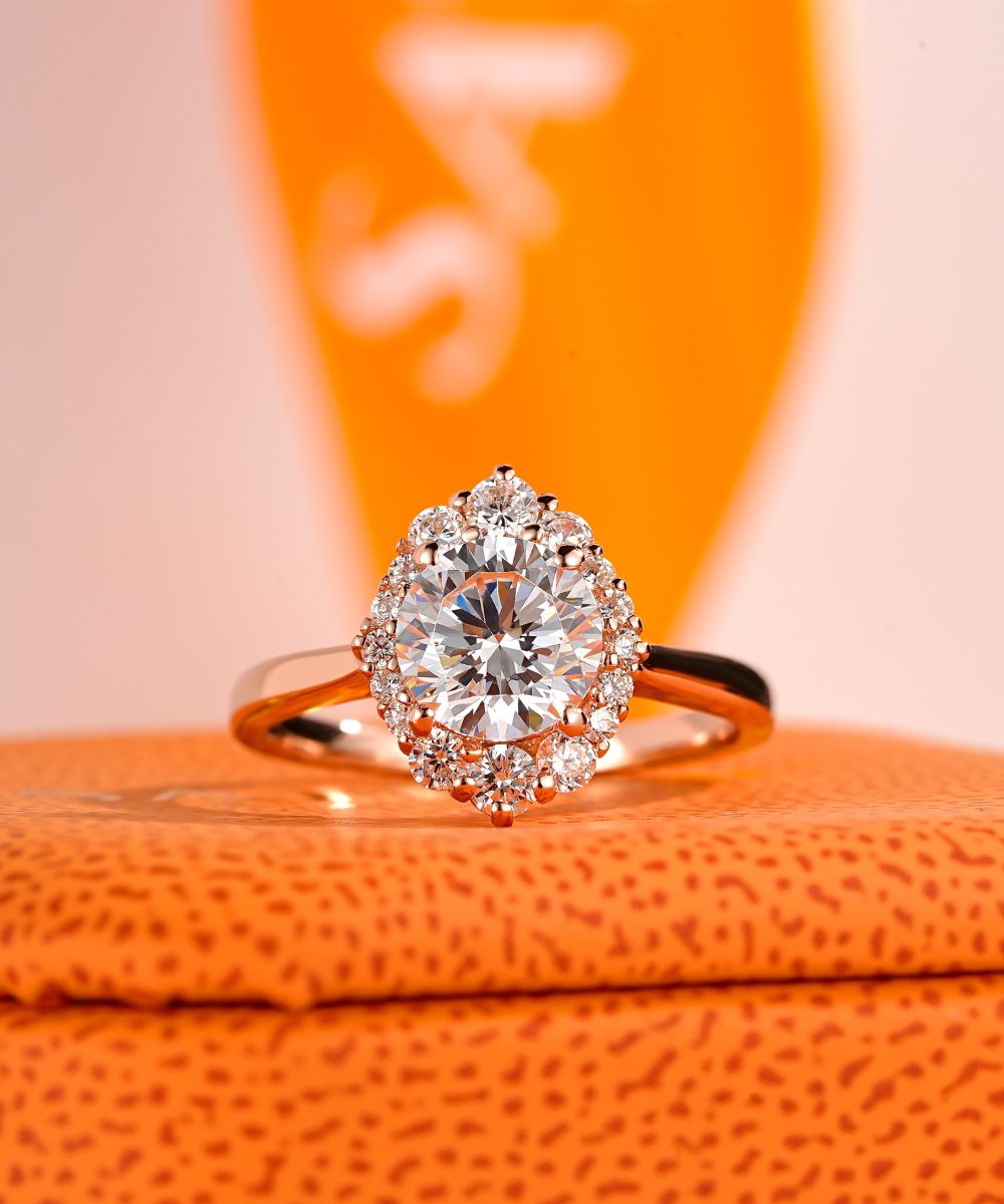 Satéur Rétro Rosé Rondeur Diamond Ring™, 18K Rose Gold
